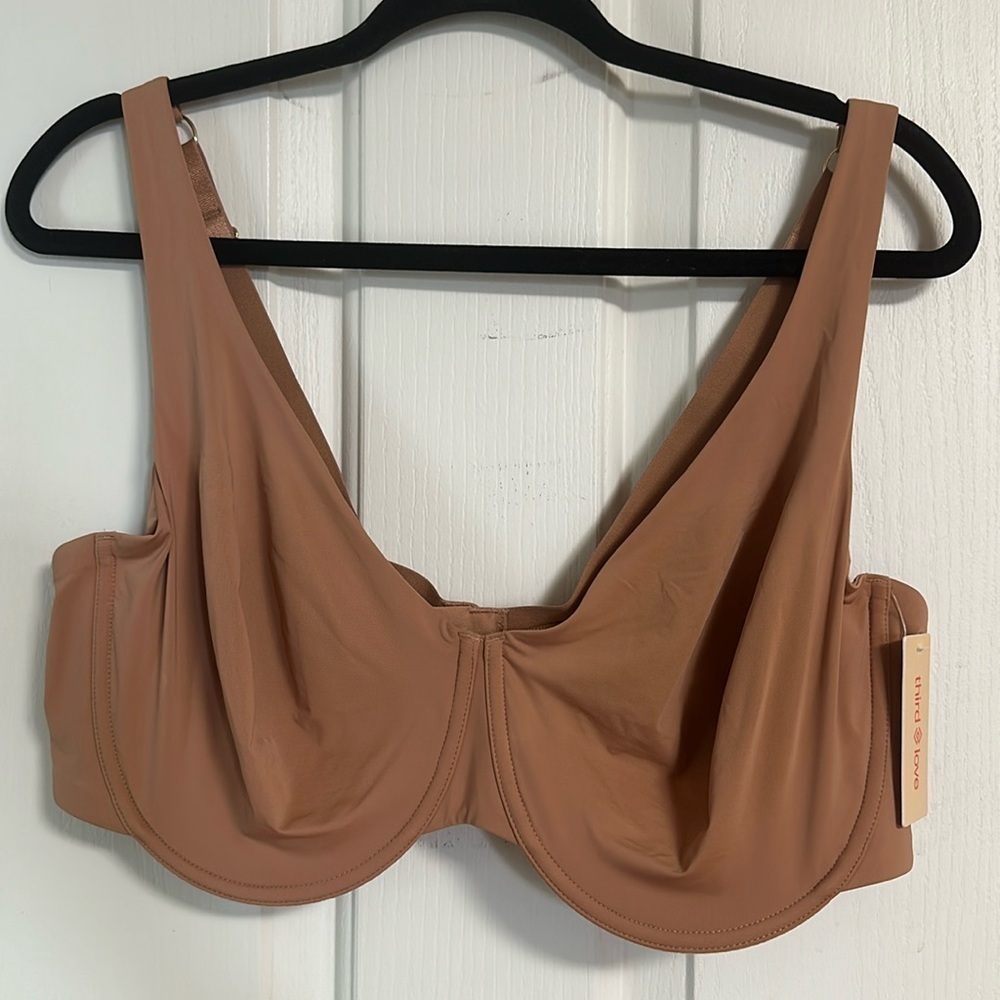 NWT THIRD LOVE Microfiber Unlined Nude Bra Sz 40F
